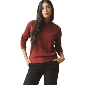 American Giant Thermal Pullover Hoodie Womens XS Russet Brown Lightweight NEW